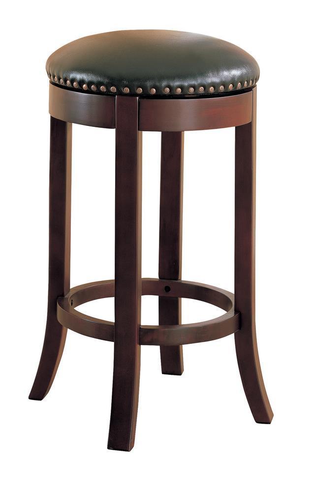 Bar Stools: Wood Fixed Height - Swivel Bar Stool - Black