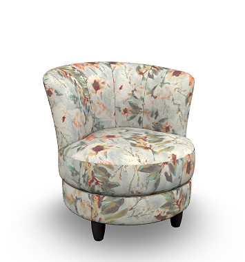 Best Palmona Swivel Barrel Chair w/ Riverloom Legs in Shell