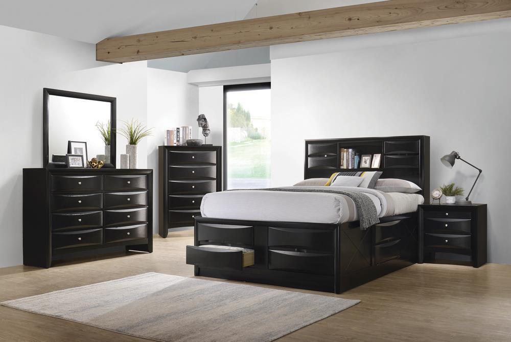 Briana - Eastern King Bed - Wood - Black