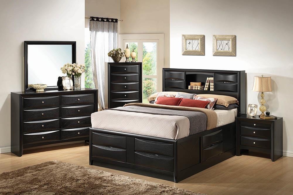 Briana - Eastern King Bed - Wood - Black