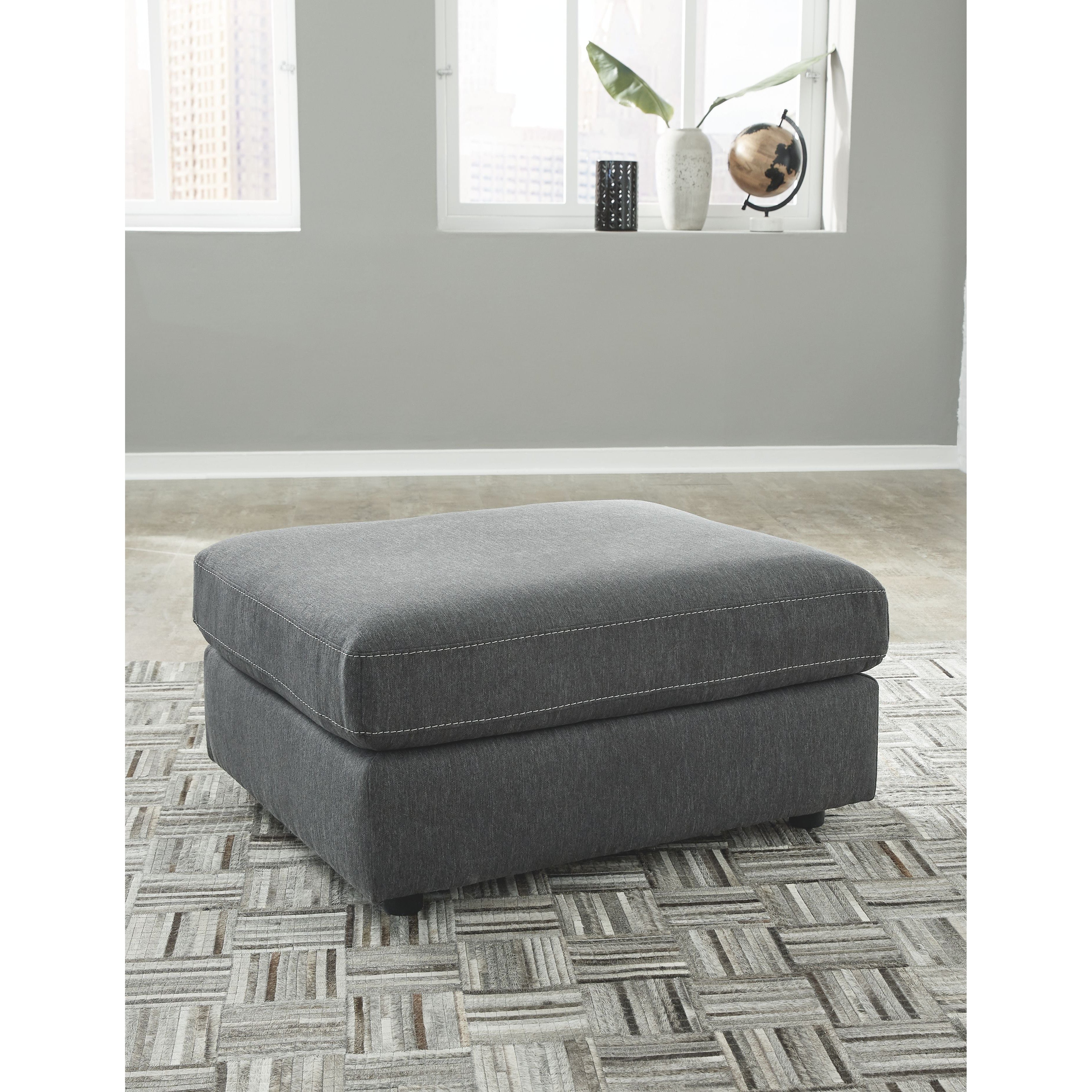 Candela - Charcoal - Oversized Accent Ottoman