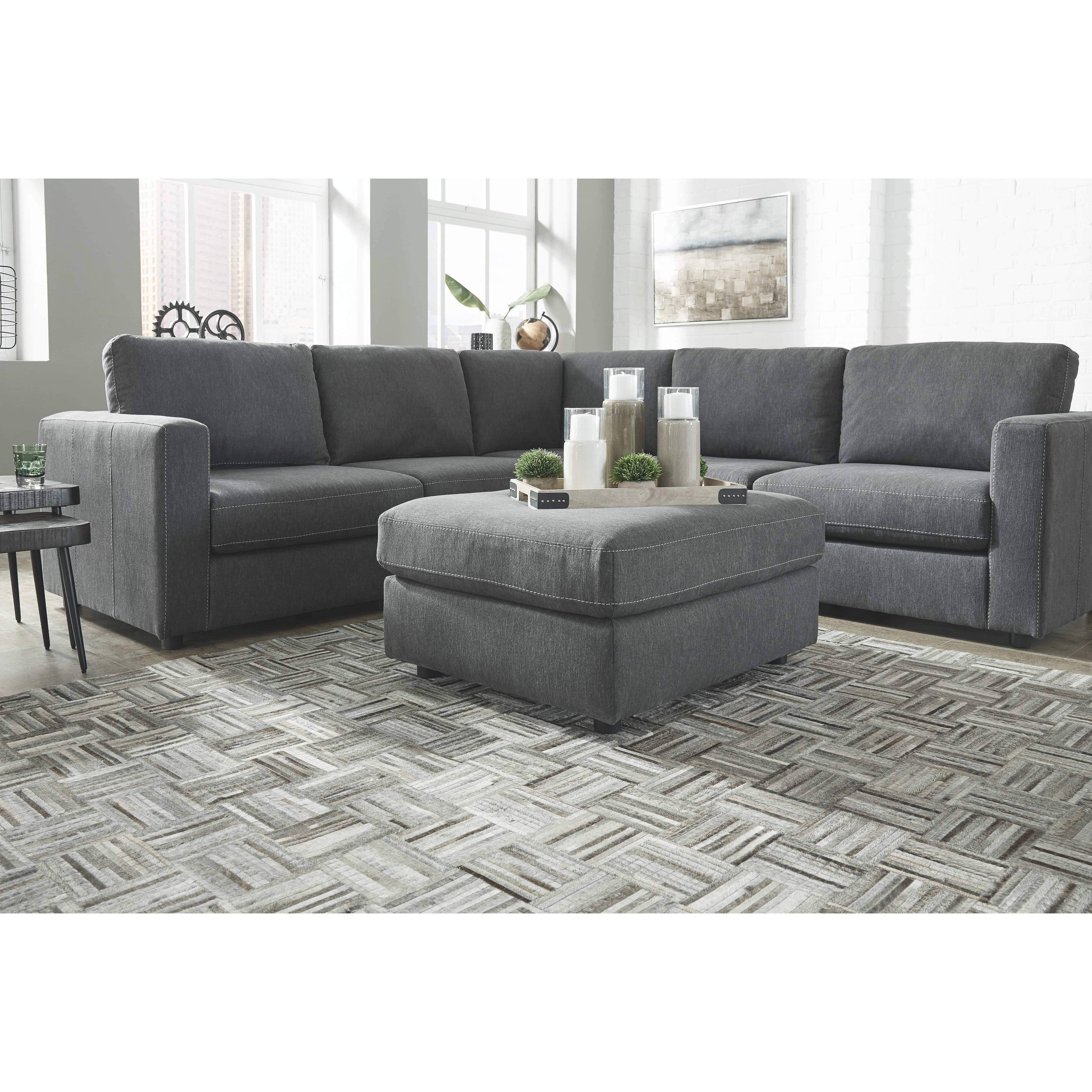 Candela - Charcoal - Oversized Accent Ottoman