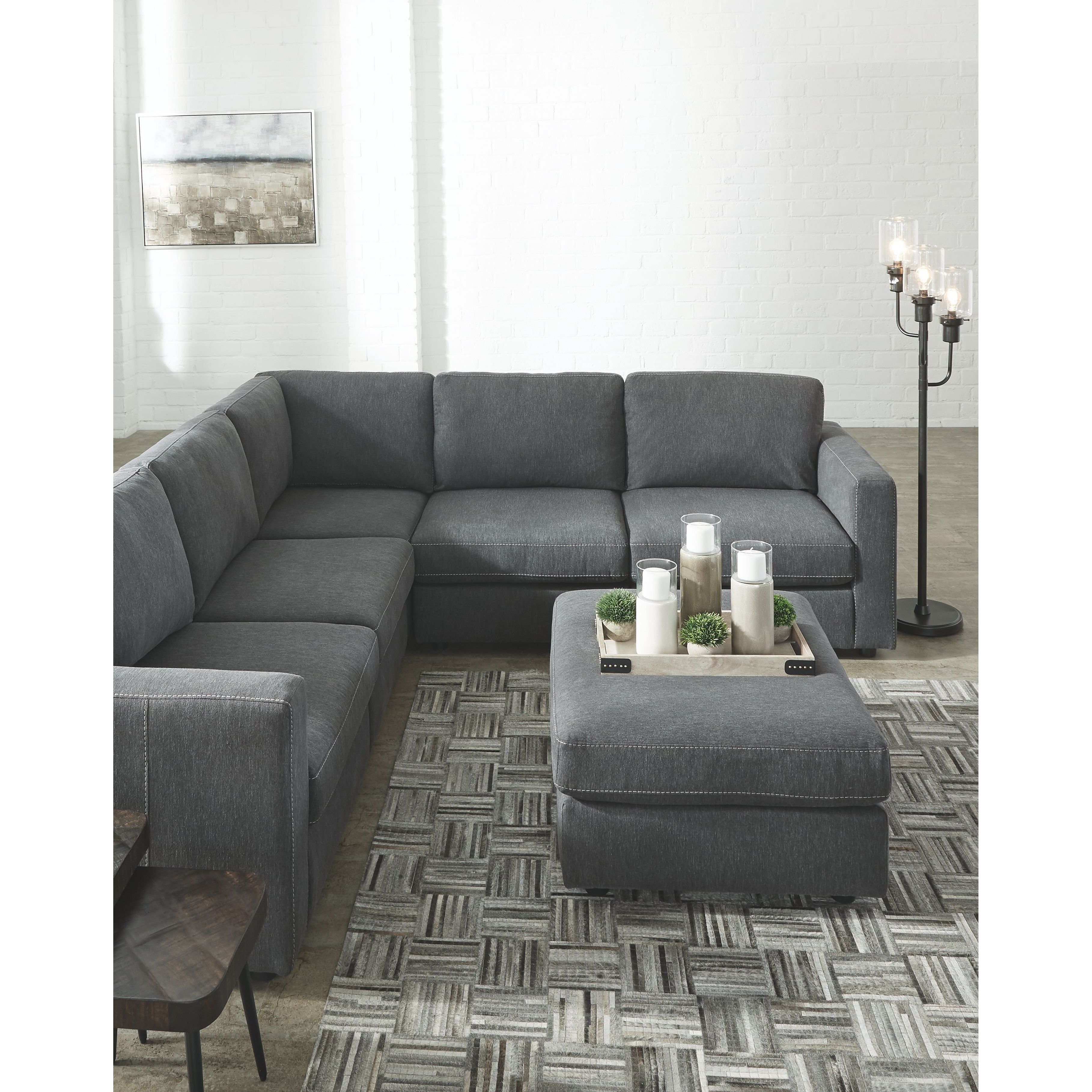 Candela - Charcoal - Oversized Accent Ottoman