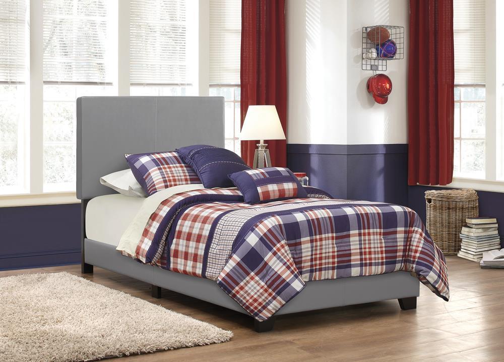 Dorian - Upholstered Bed - Grey - Twin Bed