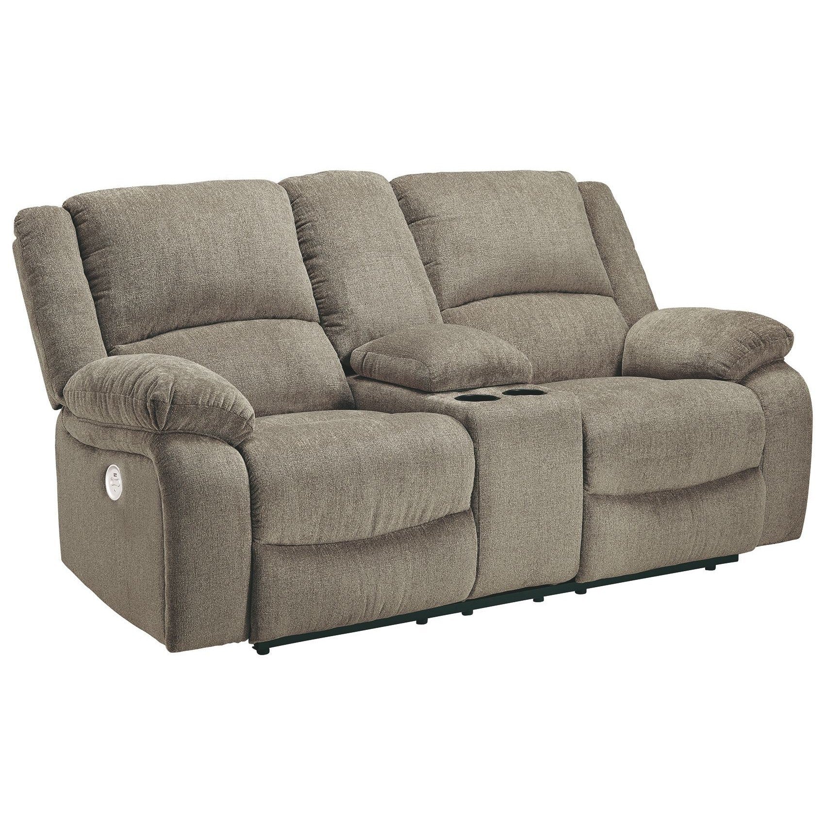 Draycoll - Pewter - Dbl Rec Pwr Loveseat W/console