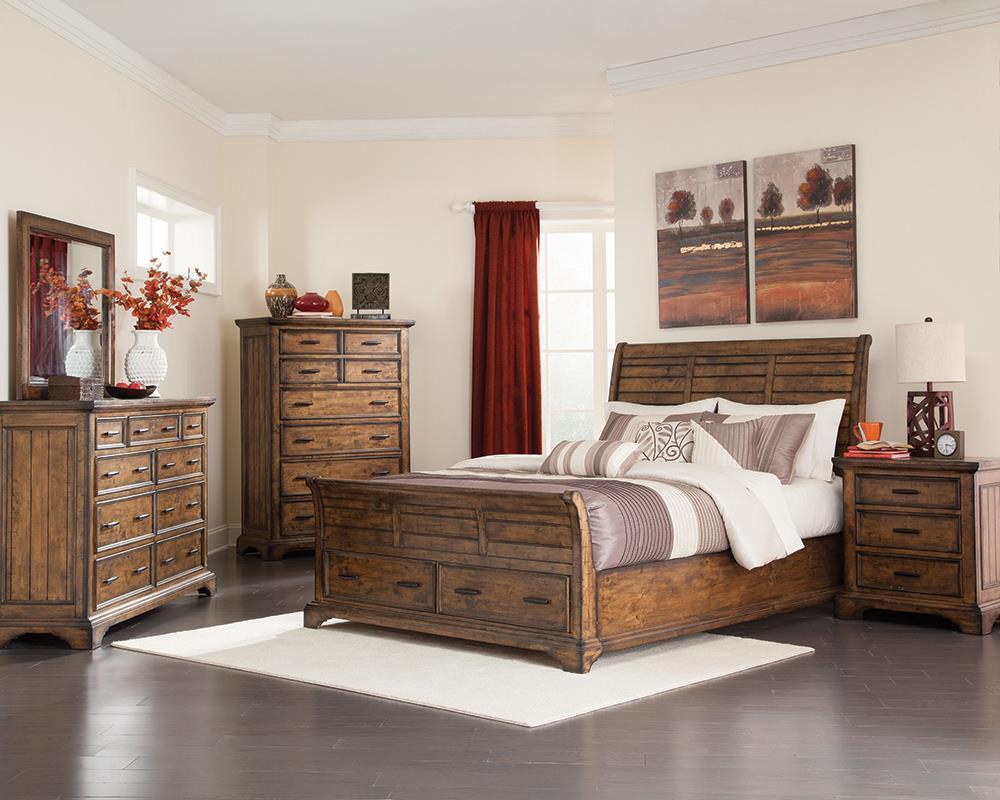 Elk Grove - Queen Bed - Light Brown