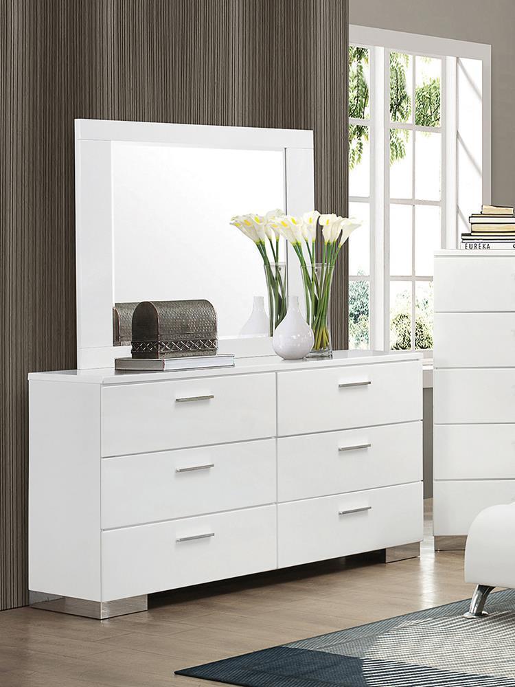 Felicity - Rectangle Dresser Mirror - White