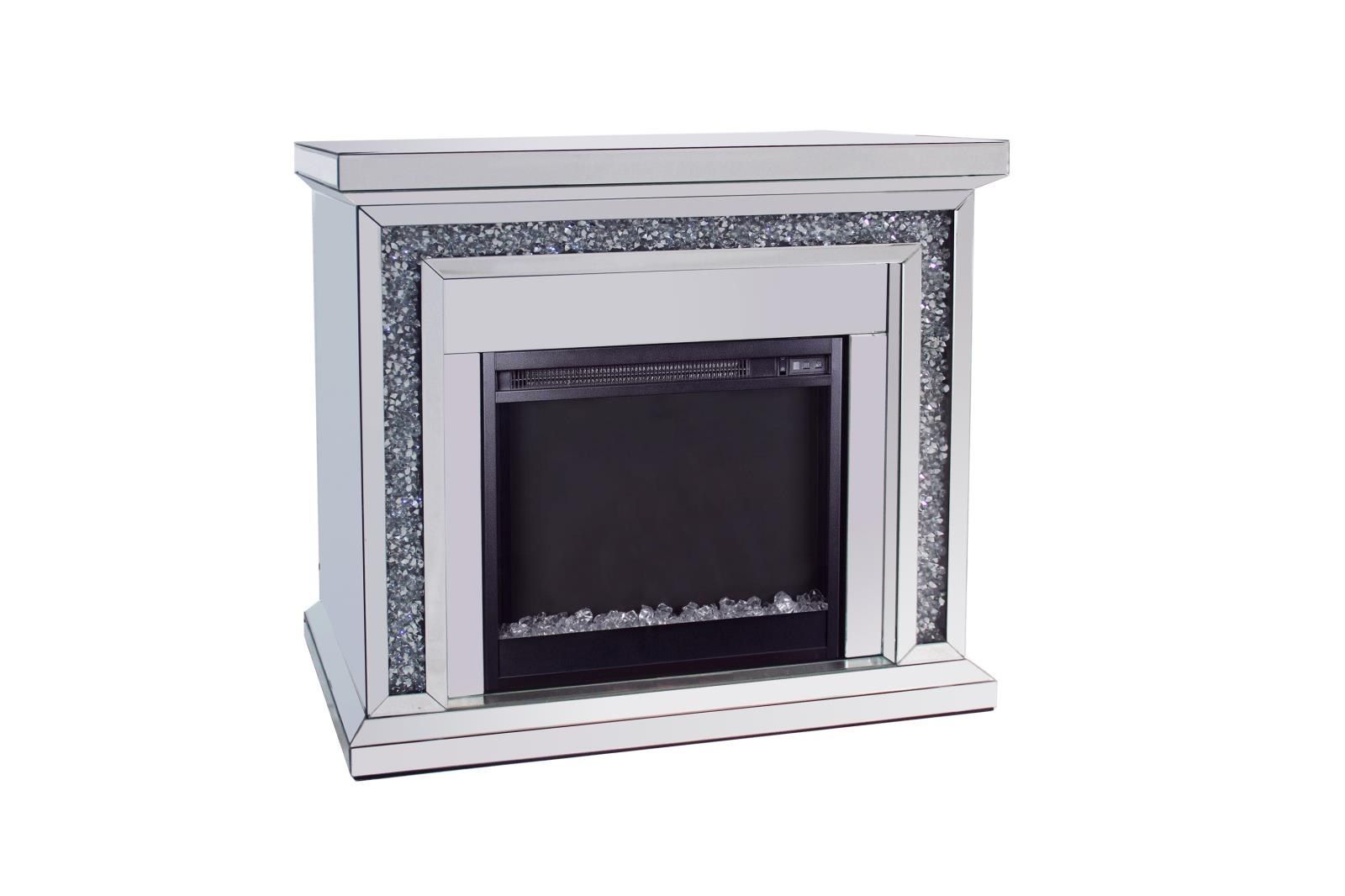 Fireplaces With Crushed Crystals - Pearl Silver