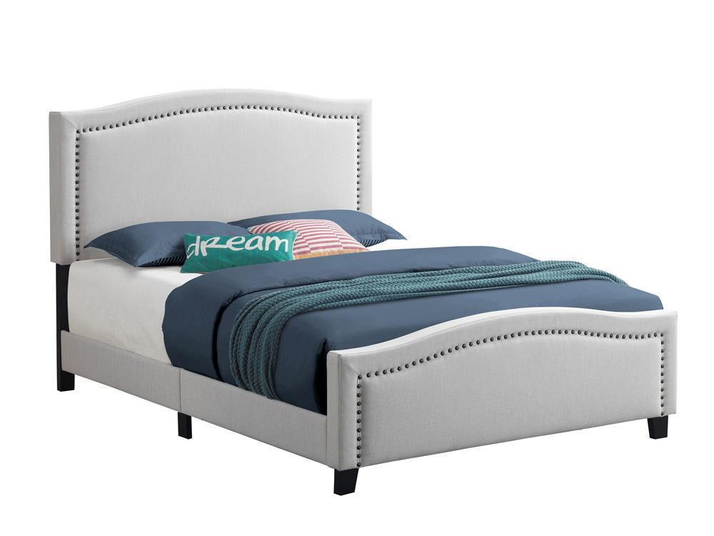 Hamden - Upholstered Bed - Queen Bed - Light Gray