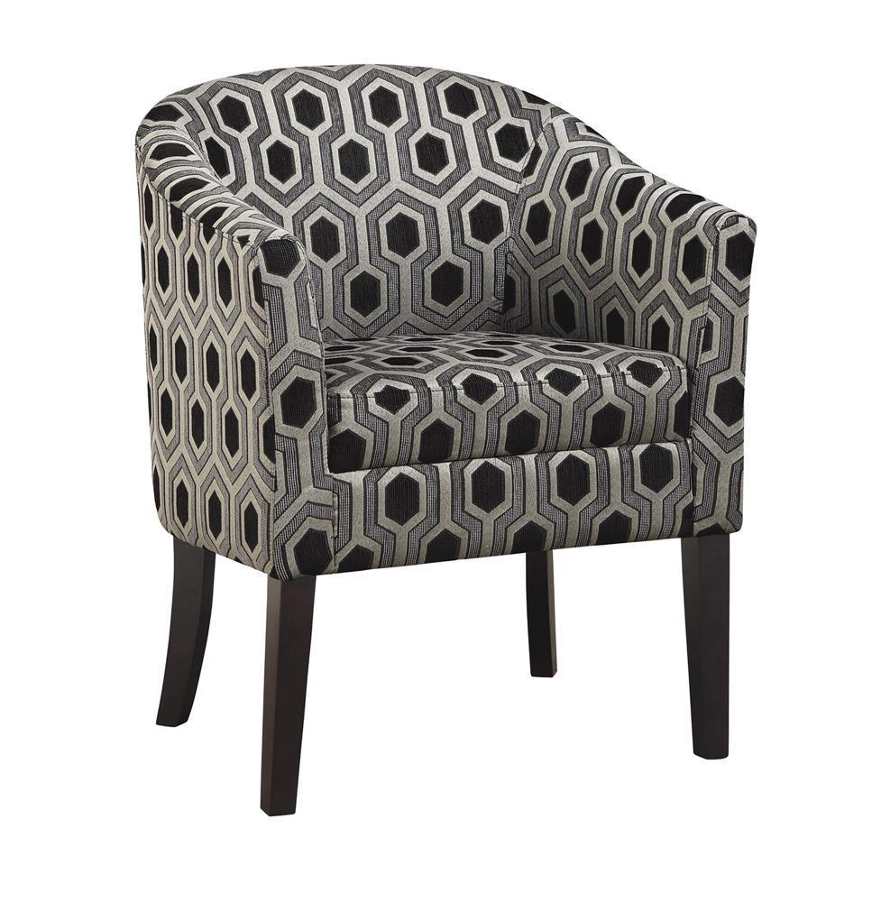 Hexagon - Patterned Accent Chair - Gray