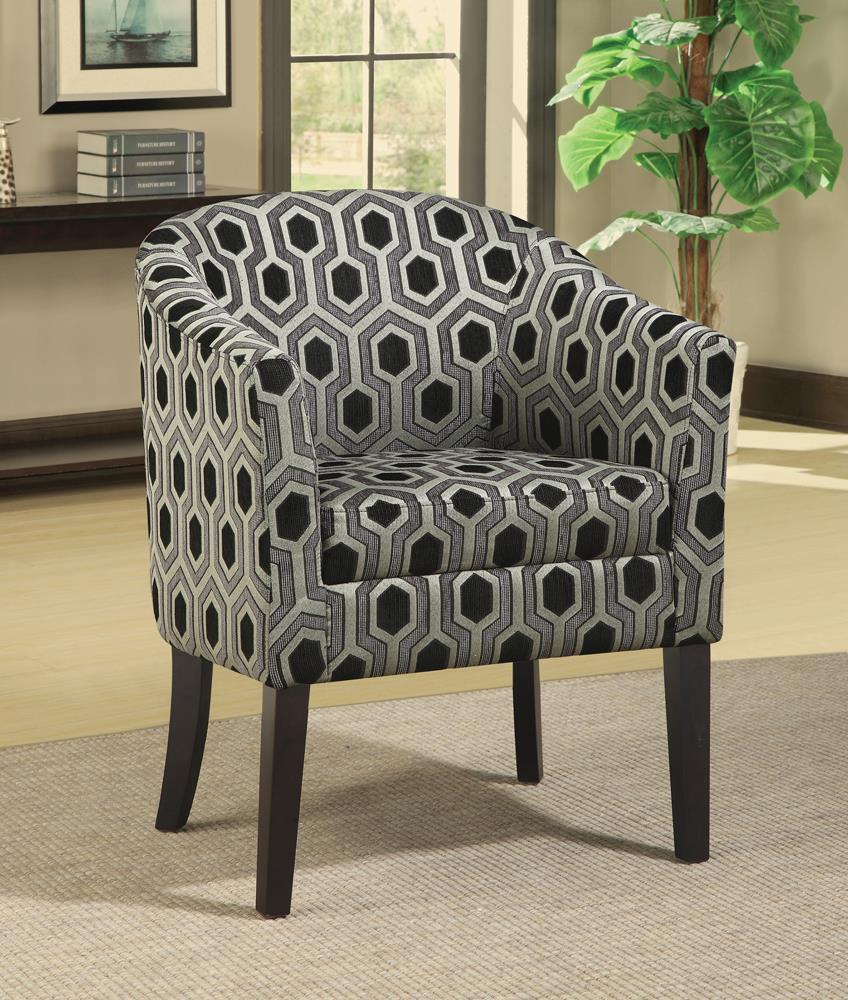 Hexagon - Patterned Accent Chair - Gray