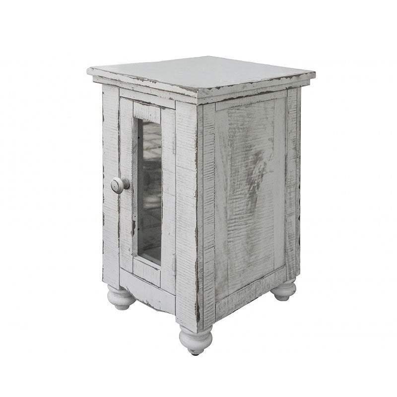 IFD Aruba White Antique Chair Side Table