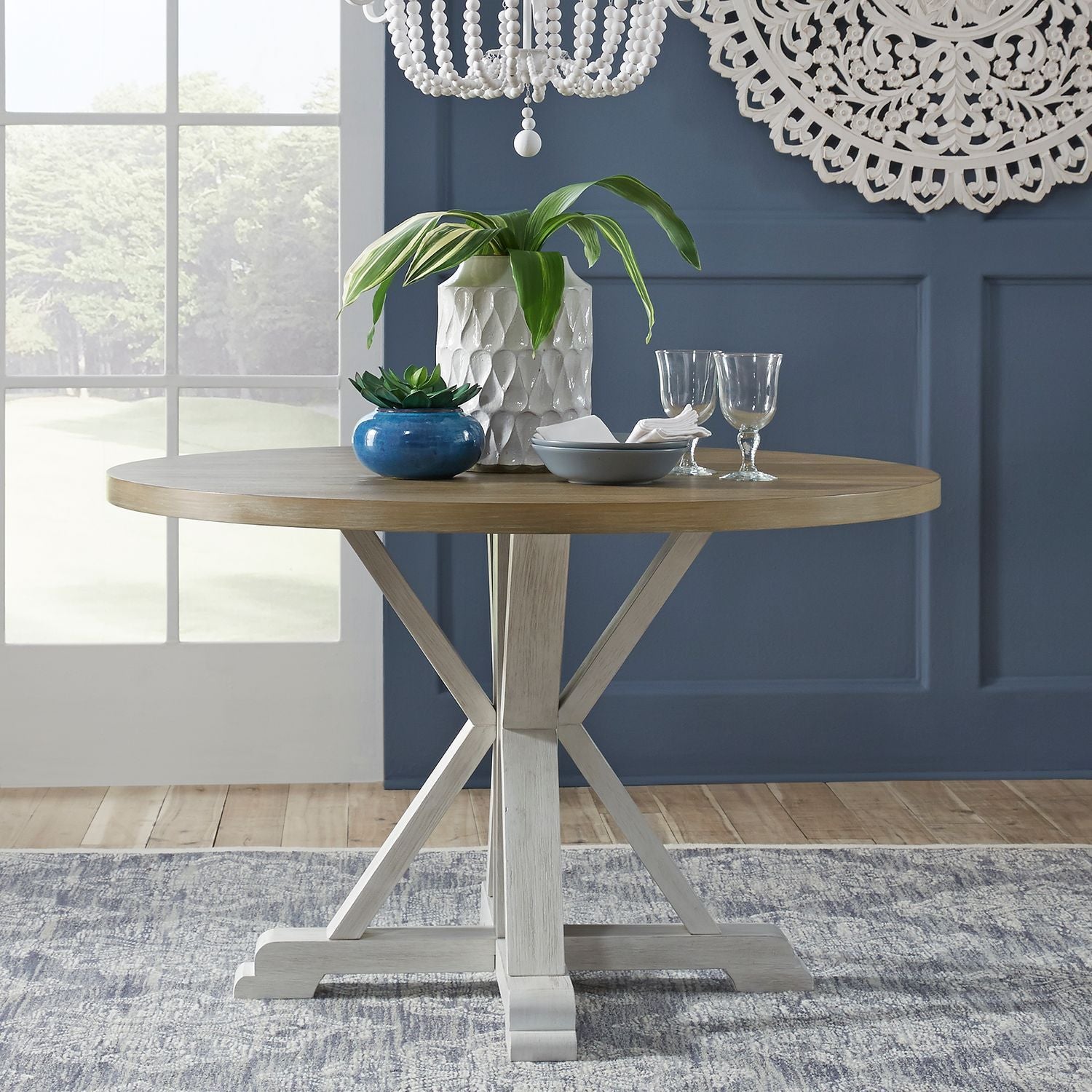 Lakeshore Single Pedastal Table in White