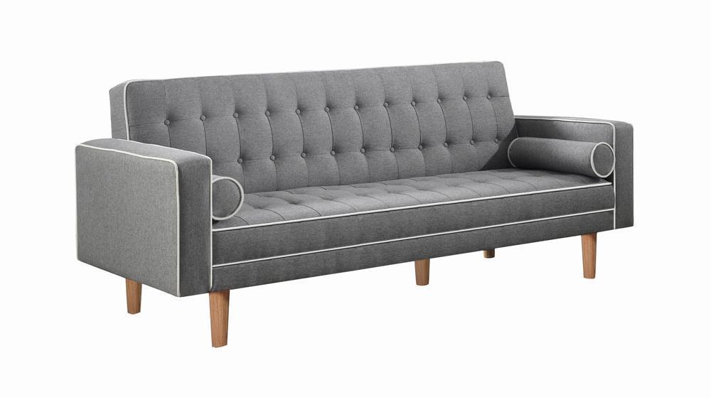 Lassen - Tufted Upholstered Sofa Bed - Pearl Silver