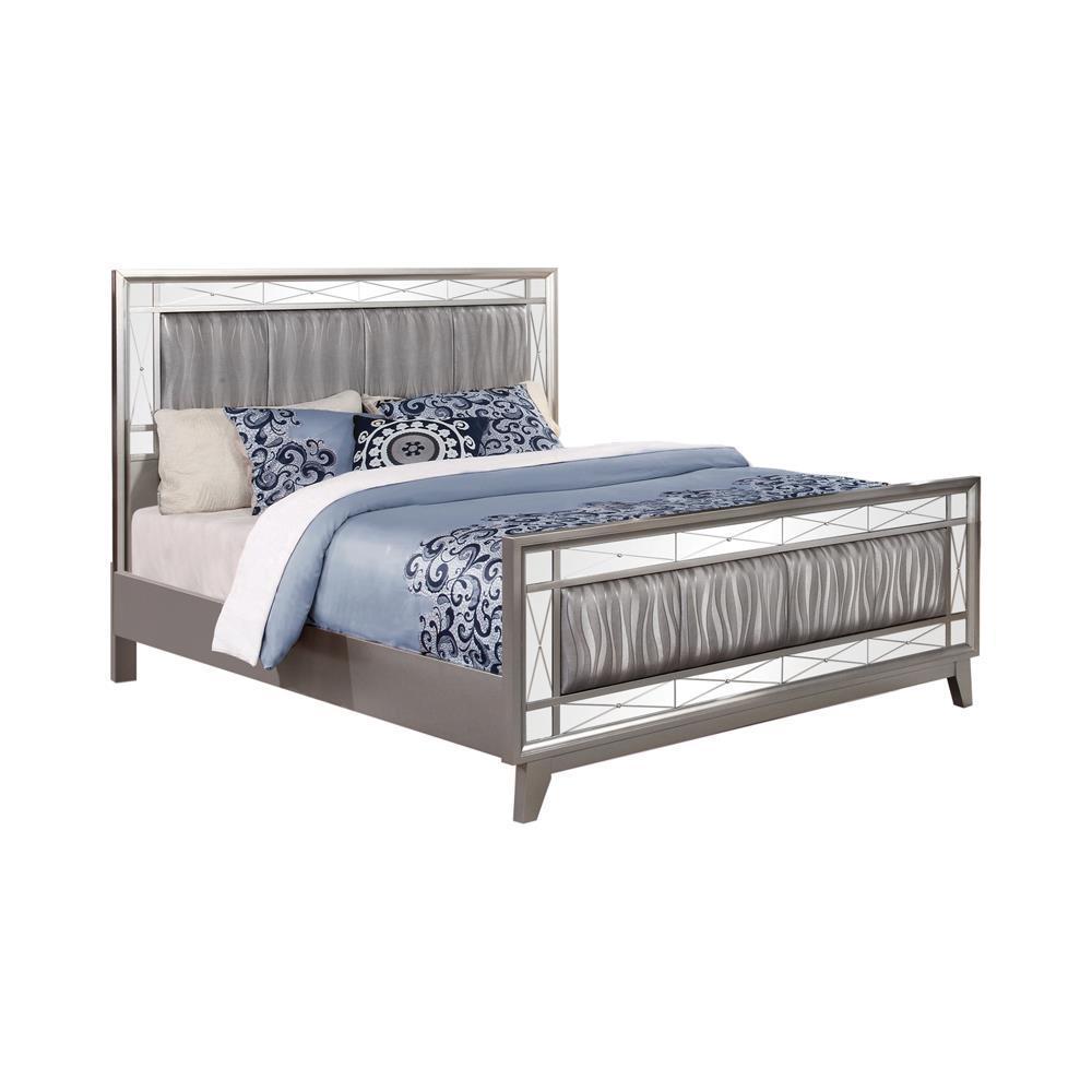 Leighton - Eastern King Bed - Pearl Silver