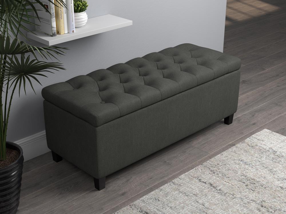 Lift Top Storage Bench - Gray