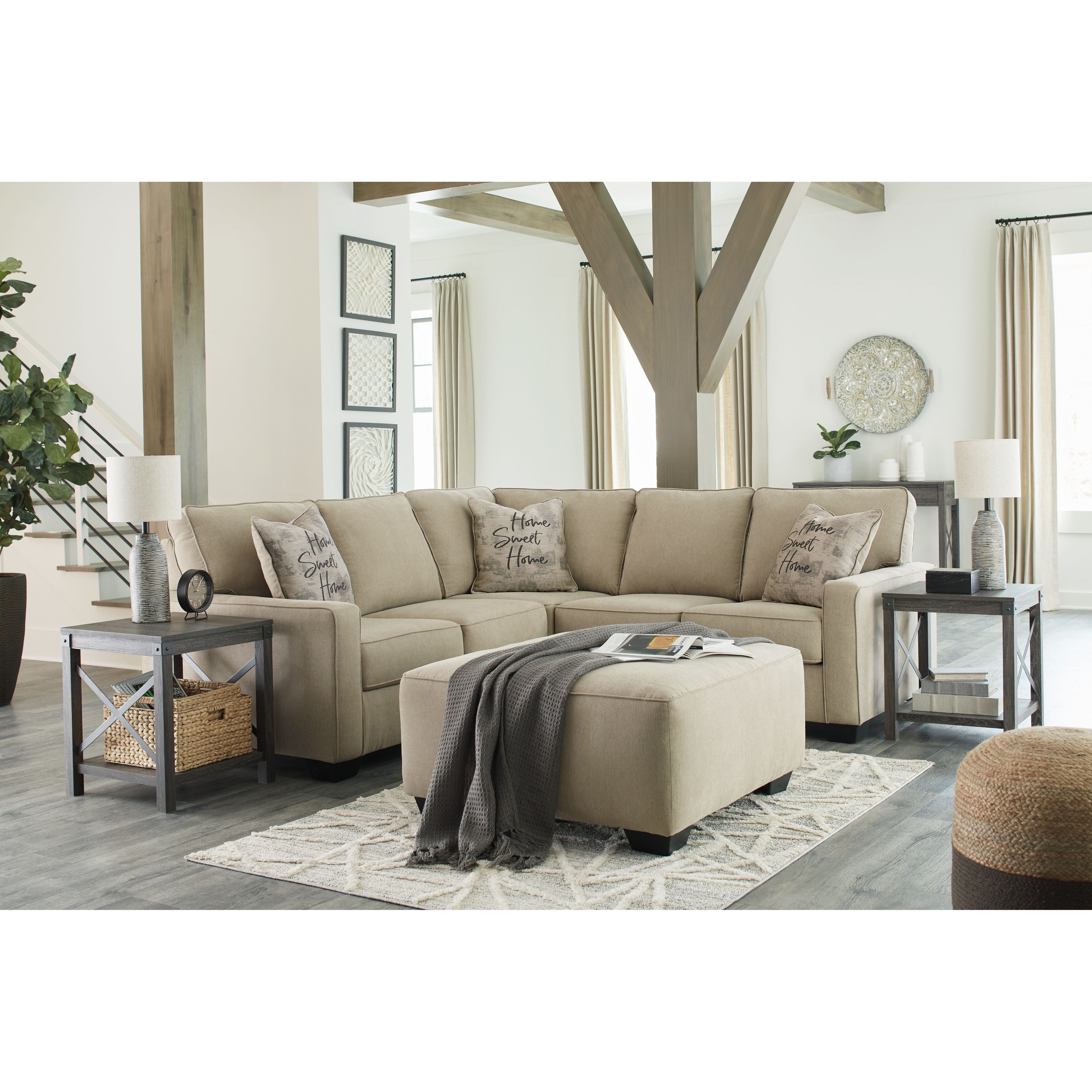 Lucina - Quartz - Left Arm Facing Loveseat 2 Pc Sectional