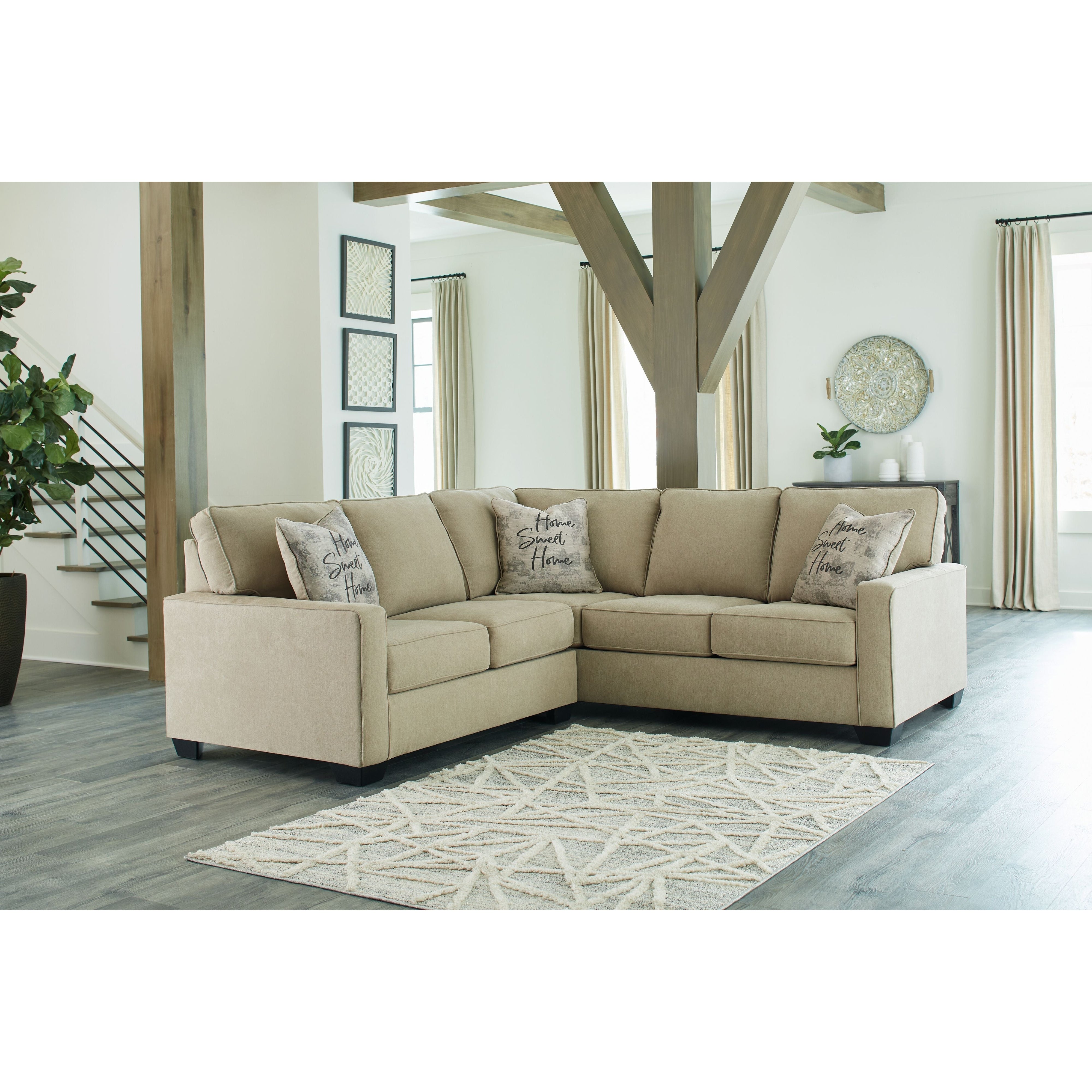 Lucina - Quartz - Left Arm Facing Loveseat 2 Pc Sectional