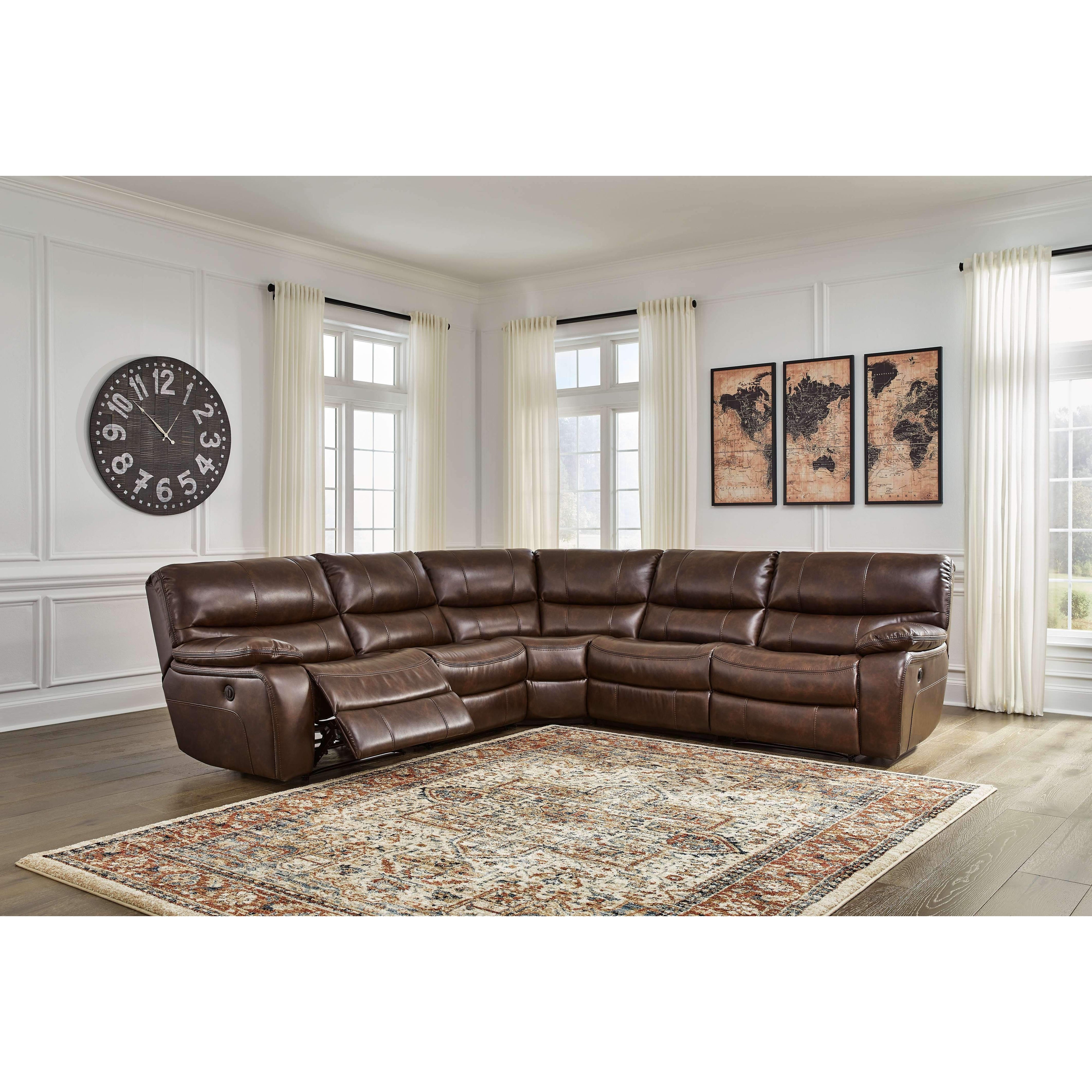 Mayall - Chocolate - Left Arm Facing Power Recliner 5 Pc Sectional
