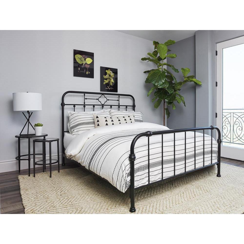 Packlan Eastern King Metal Panel Bed Matte Black