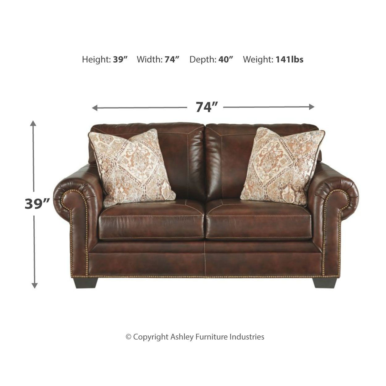 Roleson - Dark Brown - Loveseat