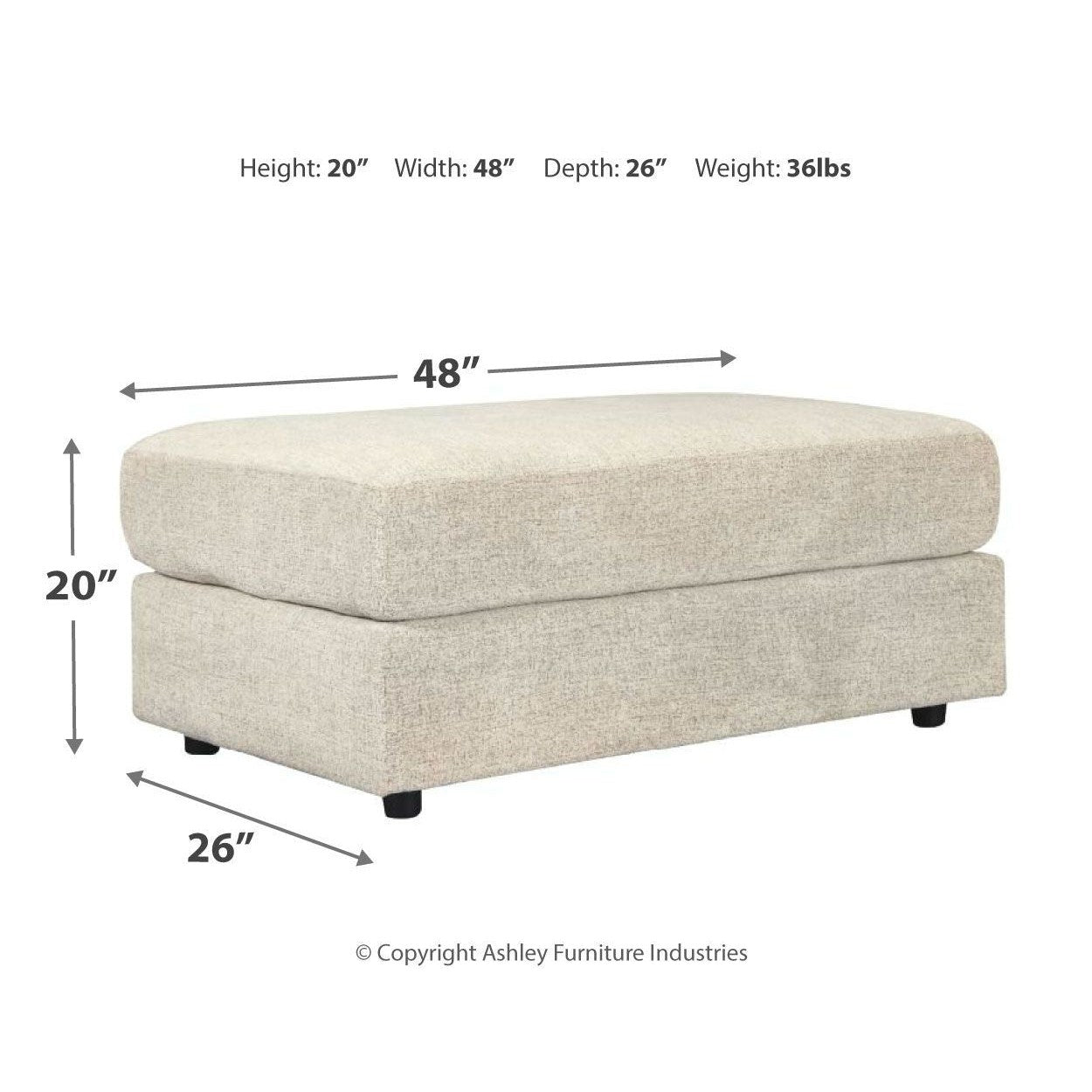 Soletren - Stone - Oversized Accent Ottoman