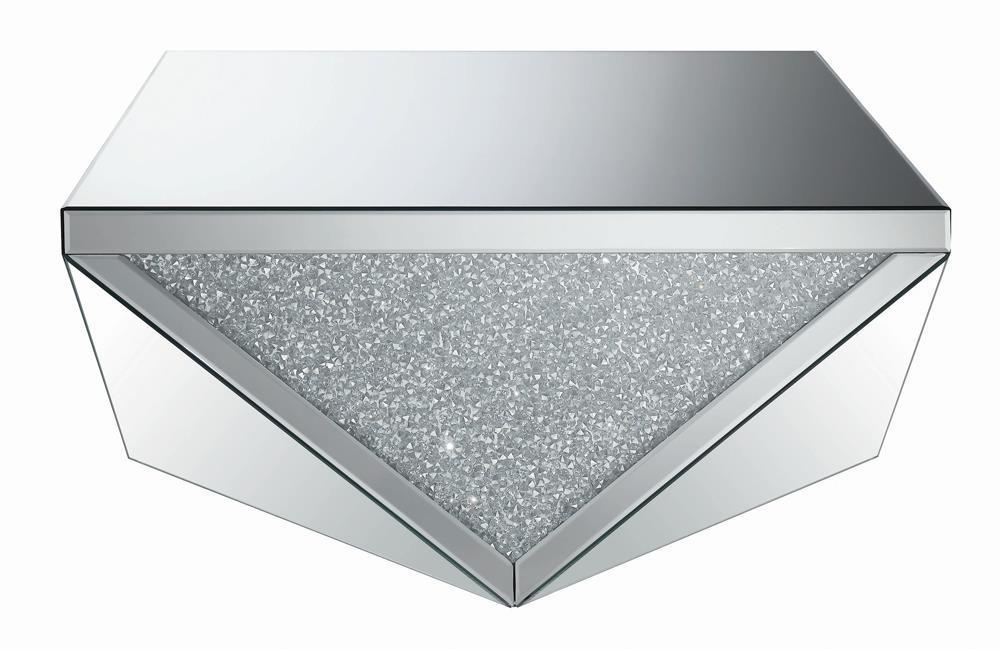 Square Coffee Table With Triangle Detailing - Pearl Silver