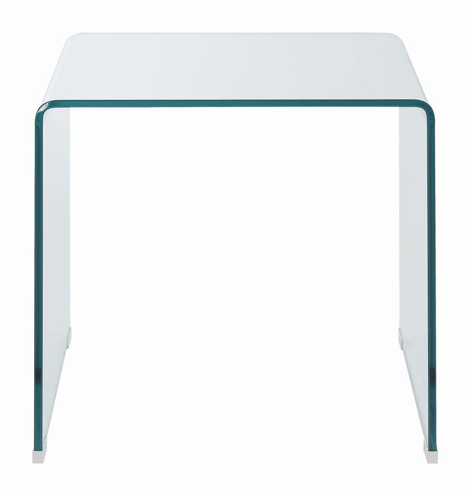 Square End Table - White