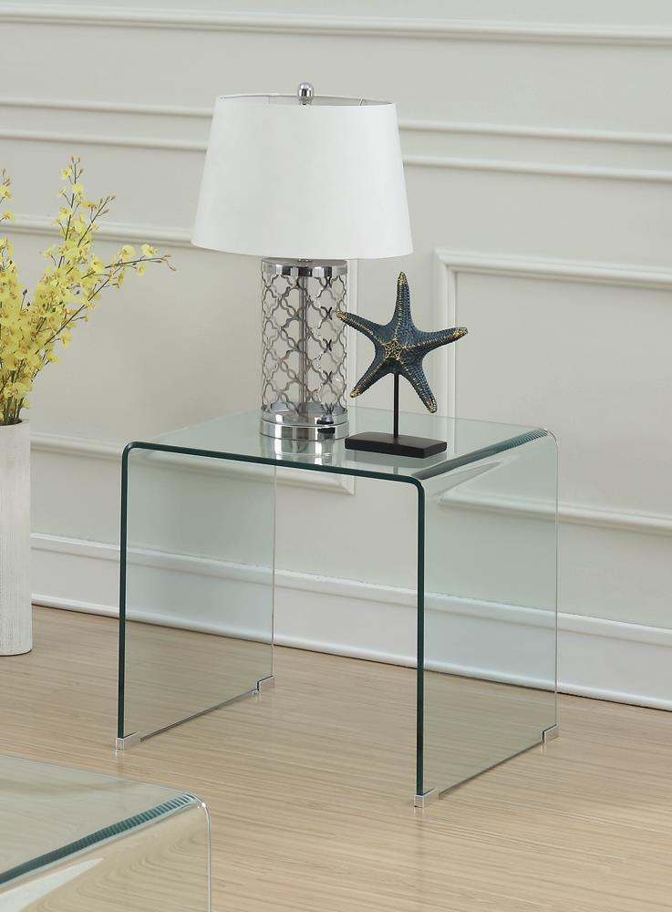 Square End Table - White