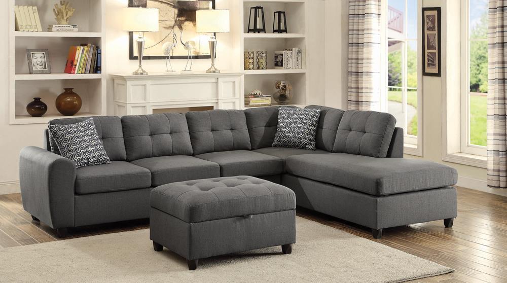 Stonenesse - Sectional - Grey - Storage Ottoman