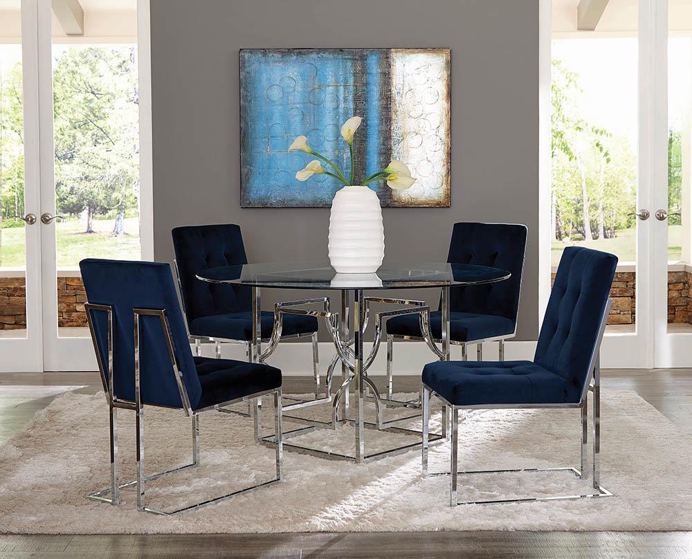 Upholstered Dining Chair - Blue