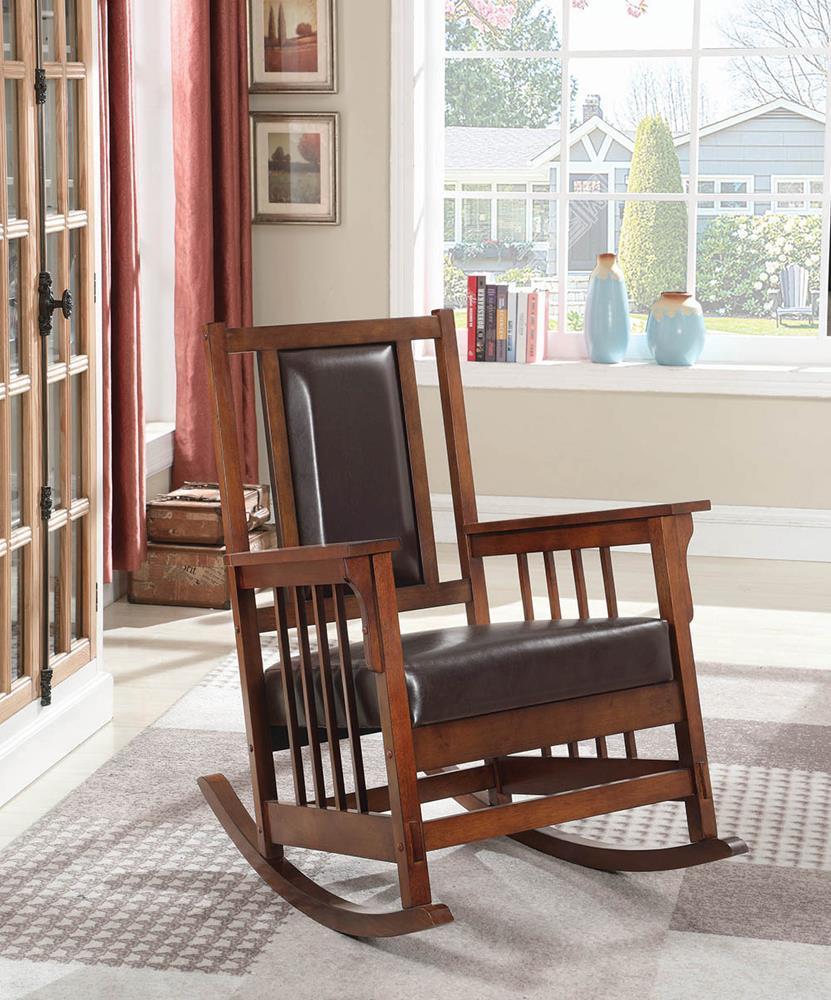 Upholstered Rocking Chair - Brown