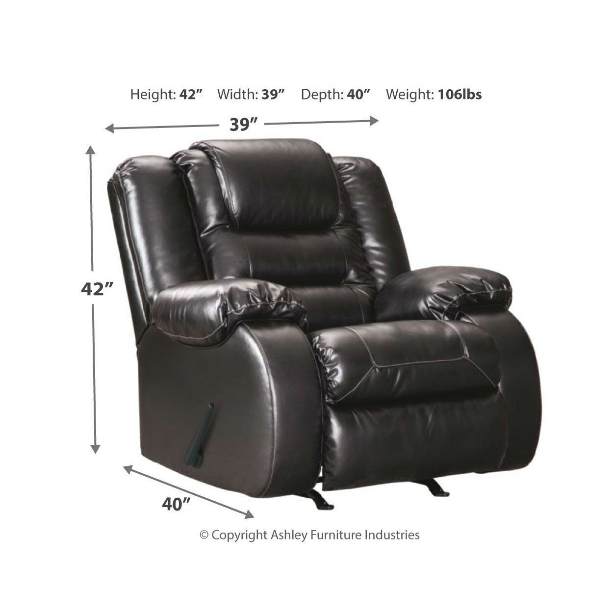 Vacherie - Black - Rocker Recliner