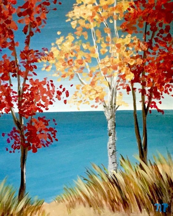 Easy Landscape Painting Ideas for Beginners, Easy Canvas Painting Ideas, Easy Tree Paintings, Easy Landscape Paintings, Simple Acrylic Painting Ideas for Beginners