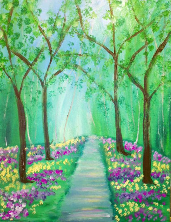 Easy Landscape Painting Ideas for Beginners, Easy Canvas Painting Ideas, Easy Tree Paintings, Easy Landscape Paintings, Simple Acrylic Painting Ideas for Beginners