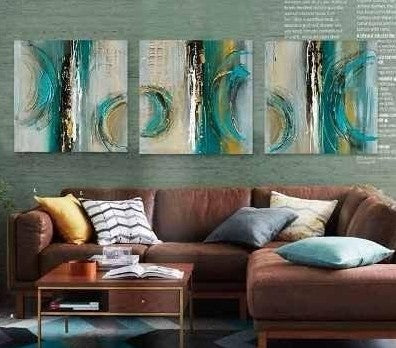 Simple Abstract Art Paintings, Large Acrylic Painting for Living Room, Modern Wall Art Paintings, 3 Piece Paintings
