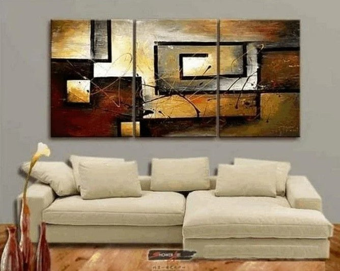 Abstract Painting for Sale, Canvas Painting for Dining Room, Living Room Wall Art Painting, Modern Paintings, 3 Piece Wall Art