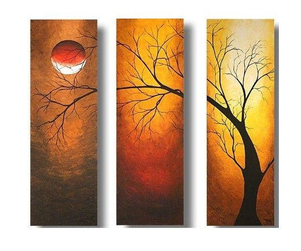 Acrylic Modern Paintings, Acrylic Wall Art Painting, Moon Painting, Tree Painting, Paintings for Bedroom