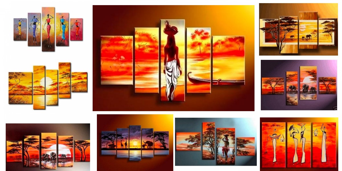 African Woman Painting, African Painting, Acrylic Hand Painted Wall Art, Large Paintings for Bedroom
