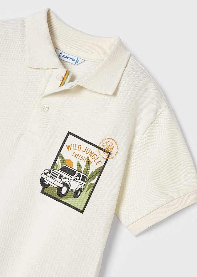 Cream S/S Safari Polo