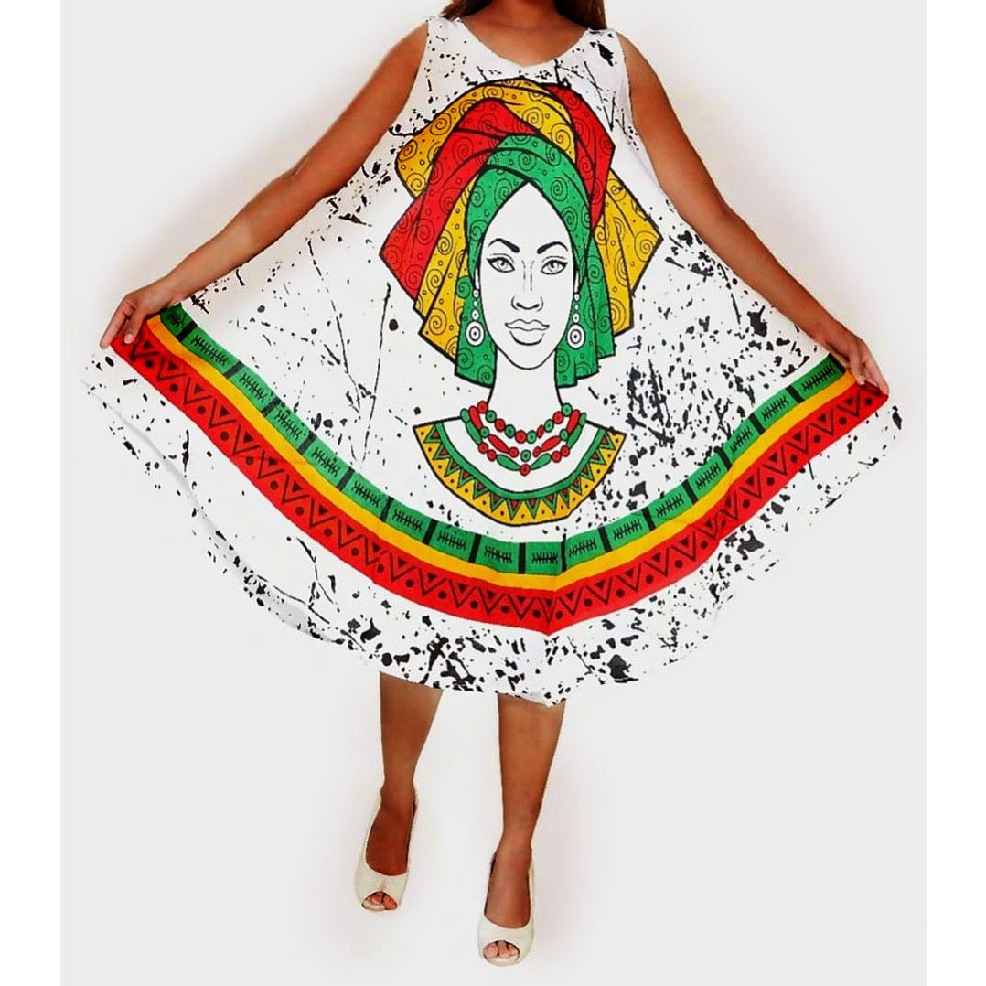 Ethnic African Print Umbrella Beach Dress Long Kaftan Loungewear Duster