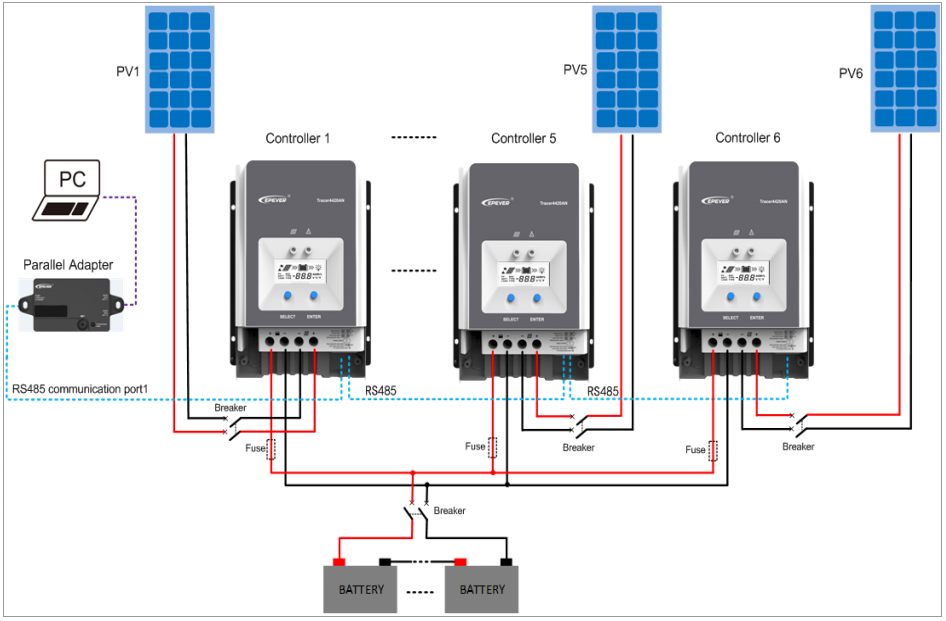 Temank, Epever, Solar Charge Controller, 12V, 24V, 36V, 48V, MPPT technology, 100A