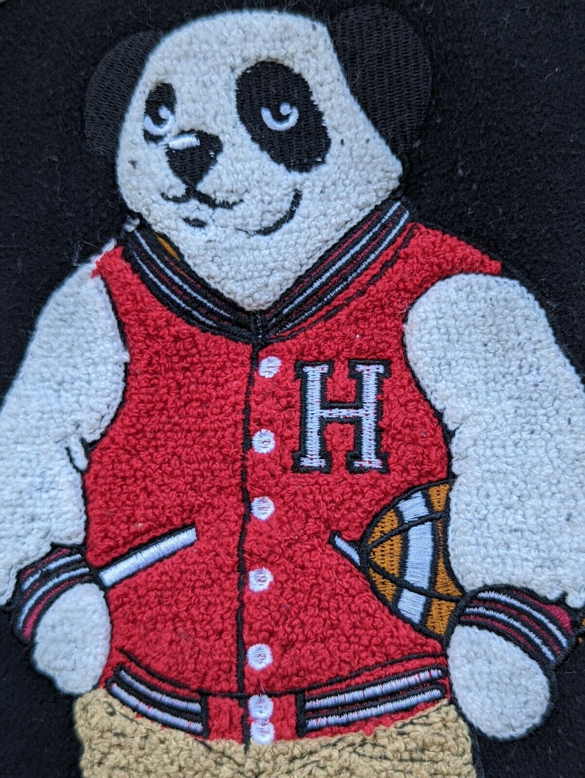 Hudson Outerwear Panda Mens Varsity Jacket Red/Black