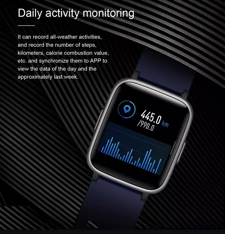 ID205 Fitness Watch – PINGKO with daily activity monitoring