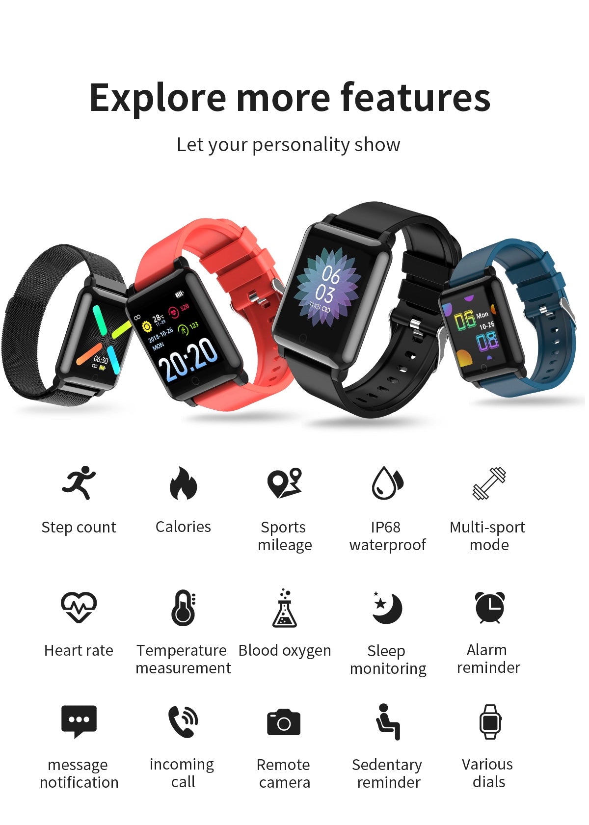series of Pingko F54 Smart Watch