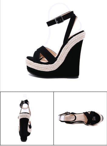 Ankle Strap Buckle Platform Wedge Sandals – Premiwear.com
