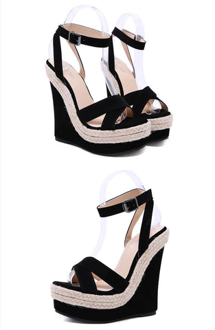 Ankle Strap Buckle Platform Wedge Sandals – Premiwear.com