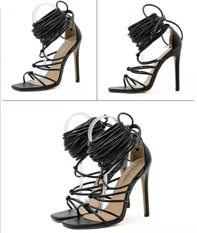 Lace-up Knee High Stiletto Heels – Premiwear.com