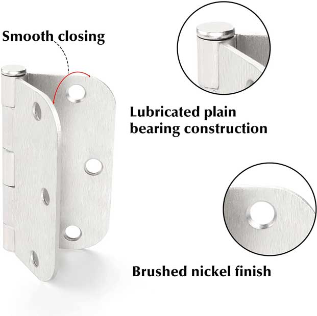 Brushed Nickel Door Hinges 3.5inch Interior Door Hardware