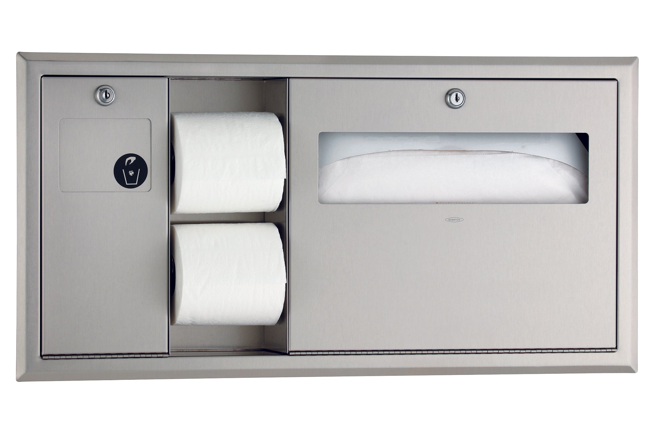 Bobrick B-3091 - ClassicSeries? Recessed-Mounted Toilet Tissue, Seat-Cover Dispenser and Waste Disposal